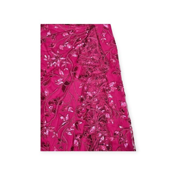 Tadashi Shoji Pink Sequin Embroidered Lace Gown NWT 8 - Picture 4 of 10